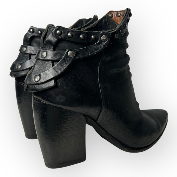 A.S. 98 Black Studded Side Zip Ankle Booties 39 - Picture 6 of 12